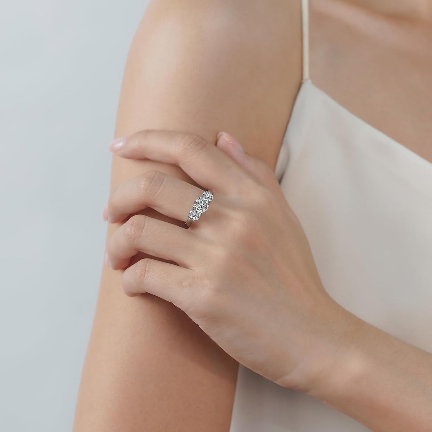 YODEWA Moissanite Engagement Ring - 2ct D Color VVS Lab-Created Diamond | 925 Sterling Silver, Sizes 4-11