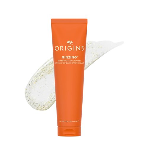 Origins GinZing Gentle Exfoliating Cleanser - Refines Pores & Brightens Skin | Caffeine, Ginseng & Jojoba Beads, 5 Fl Oz