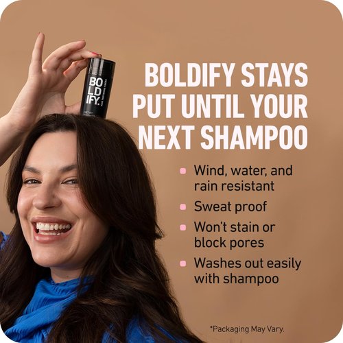 BOLDIFY Hair Fibers - Instantly Thicker Look for Thinning Hair | 28g - Black, 14 Shades Available