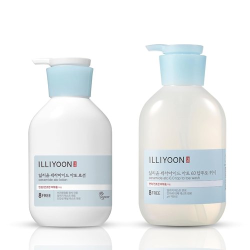 Illiyoon ATO Lotion - Hydrating Moisturizer for Dry Skin | 350ml Size with Gentle Top to Toe Wash