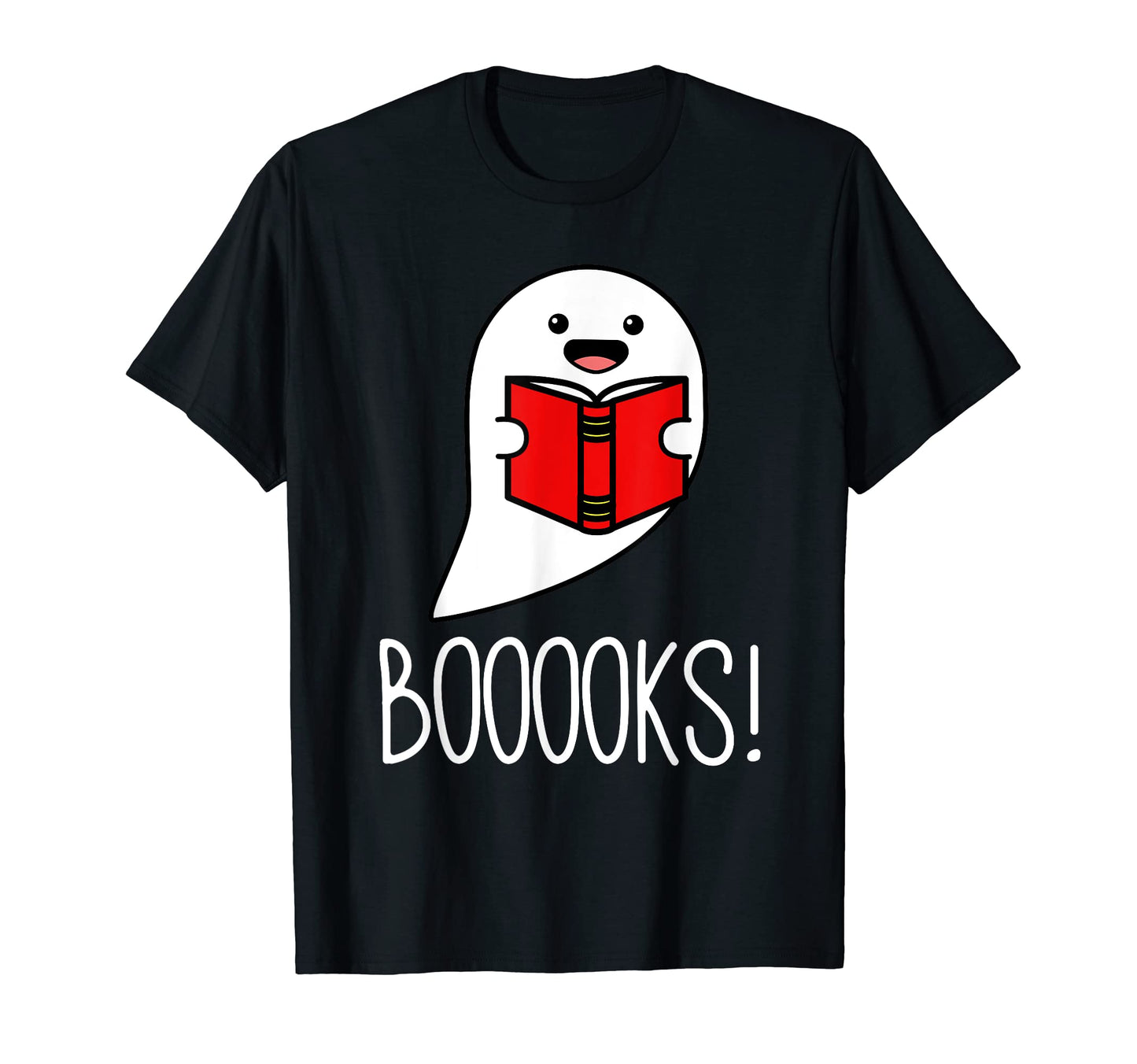 Booooks Funny Halloween Reading Teacher Ghost Librarian T-Shirt