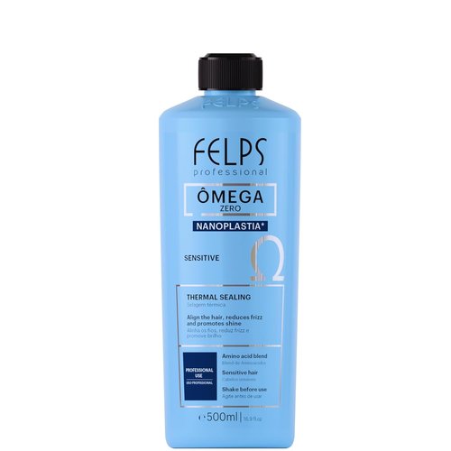 Felps Professional Omega Sensitive - Brazilian Keratin Blowout Treatment - Formaldehyde Free, 500ml/16.90oz