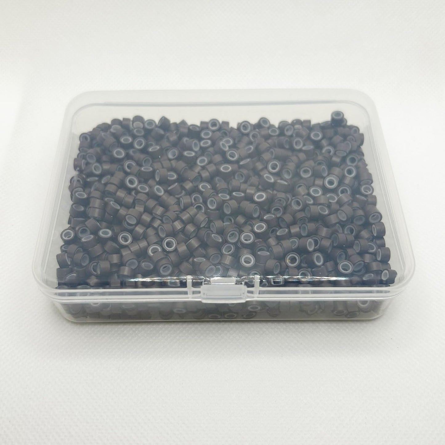 Hair Extension Beads, Microlink Beads, 5mm Silicon Beads for Hair Extensions,Silicone Lined Micro Links Rings Beads Hair Feather Extensions (Dark Brown, 1000pcs)