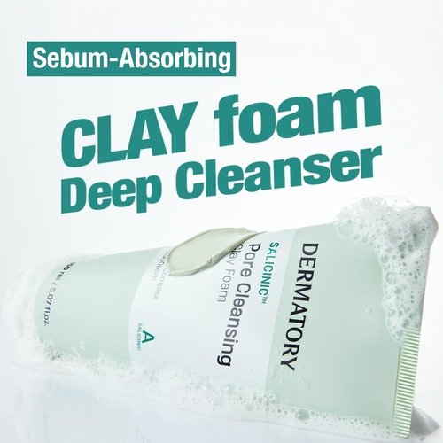 DERMATORY Salicylic™ Pore Cleansing Clay Foam - Deep Purifying Face Wash for Oily Skin | 5.07 fl. oz.