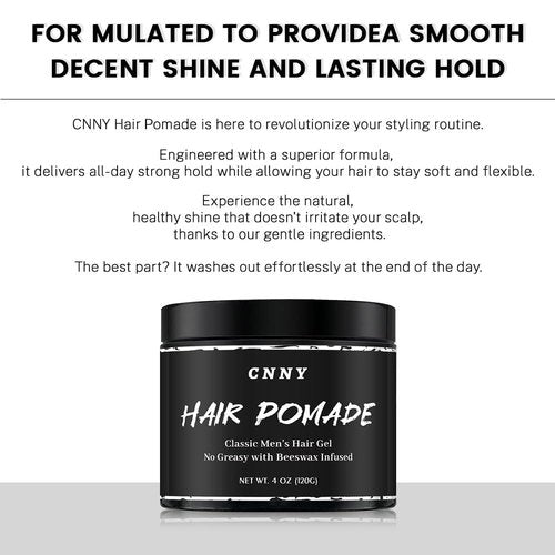 Crownnaturally CNNY Hair Pomade 4oz | Strong Hold & Medium Shine | Professional Styling Wax for All Hair Types