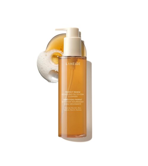 LANEIGE Perfect Renew Nourishing Oil-to-Foam Cleanser - 2-in-1 Anti-Aging Face Wash for Radiant Skin