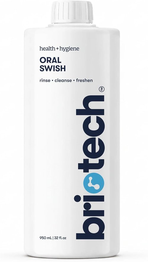 BRIOTECH Oral Swish Mouthwash - Hypochlorous Acid Formula for Gentle Oral Care | 32 fl oz