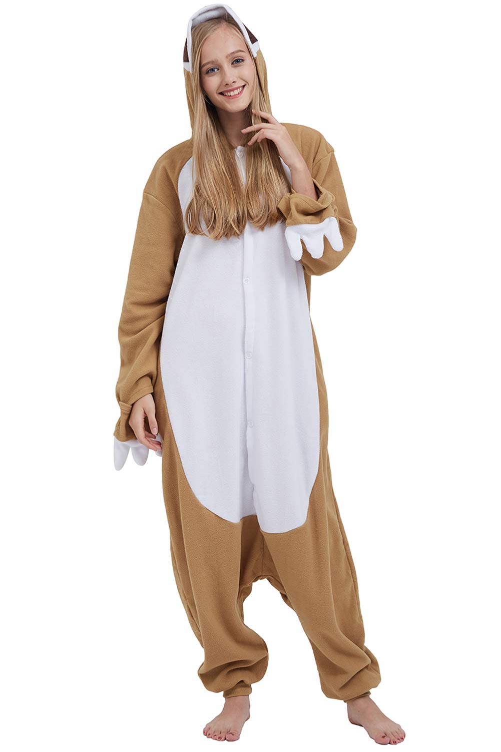 DarkCom Adult Sloth Onesie Pajamas Animal Cosplay Halloween Costume Christmas Pajamas Unisex Sleepwear Small