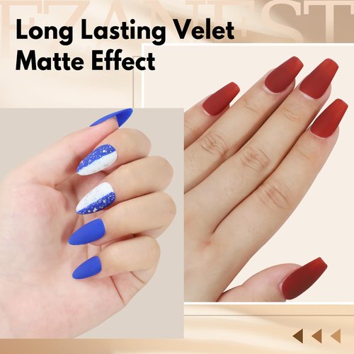 FZANEST Gel Nail Polish - Long Lasting Matte Top Coat with Velvet Finish | 0.51 Fl Oz