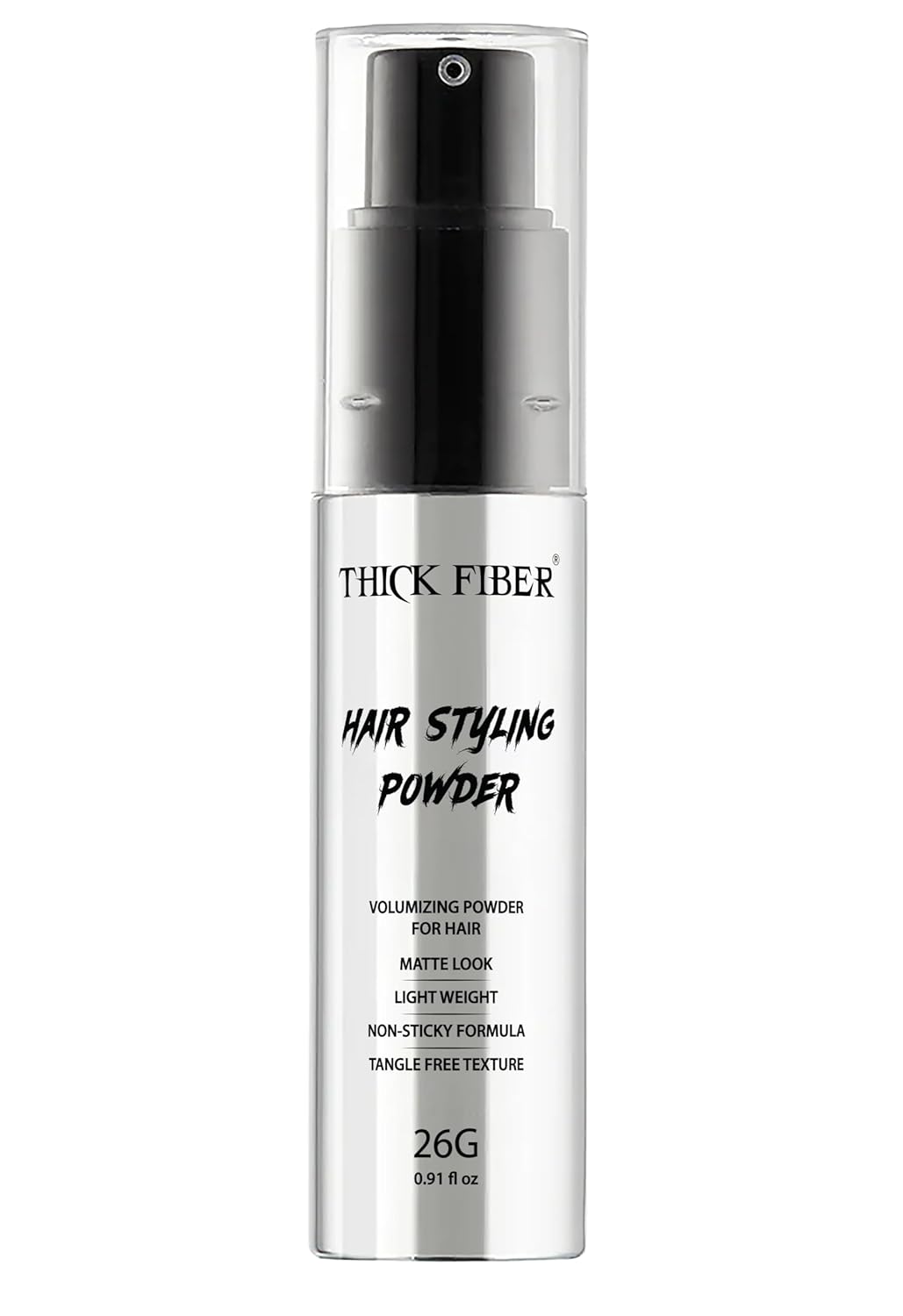 Thick Fiber Hair Styling Powder - Clay-Based Volumizing & Texturizing Formula - Medium Hold, Matte Finish - 26g