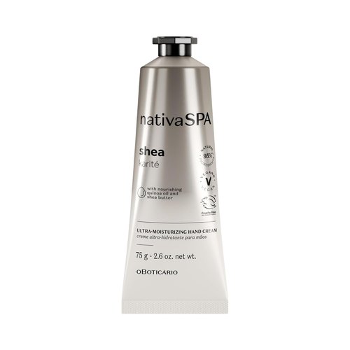 Nativa SPA by O Boticário - Shea Ultra-Moisturizing Hand Cream | Deeply Nourishing with Shea Butter & Quinoa Oil, 2.6 Oz