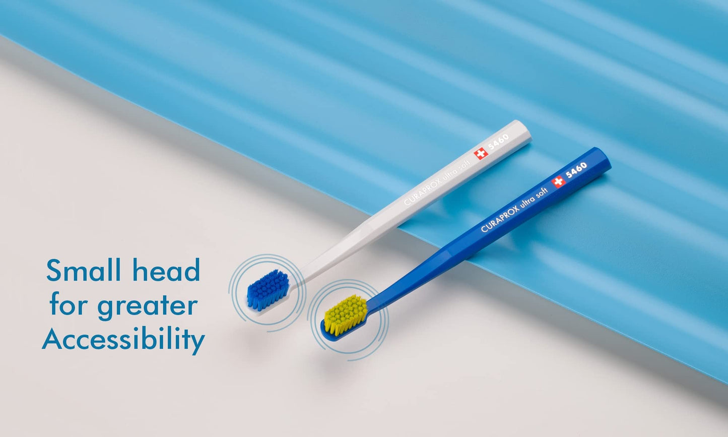 Curaprox CS 5460 Ultra-Soft Toothbrush for Adults with Ultra-Fine Filaments and Compact, Slightly Angled Toothbrush Head for Improved Tooth and Gum Health