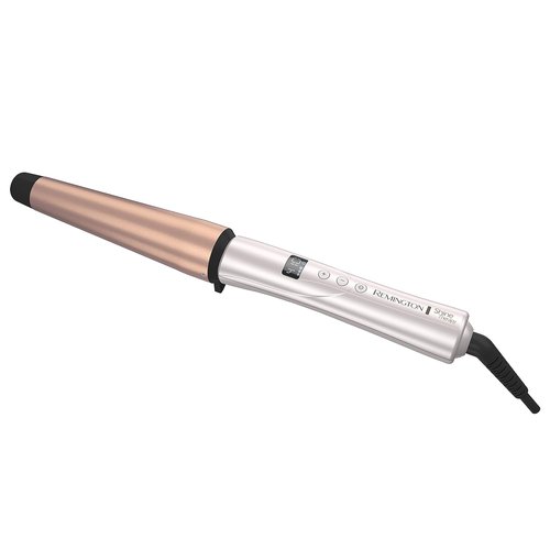 Remington Shine Therapy Curling Wand - Argan Oil & Keratin Infused, 1-1.5 Inch Tapered Iron for Tousled Waves | Includes Heat Glove