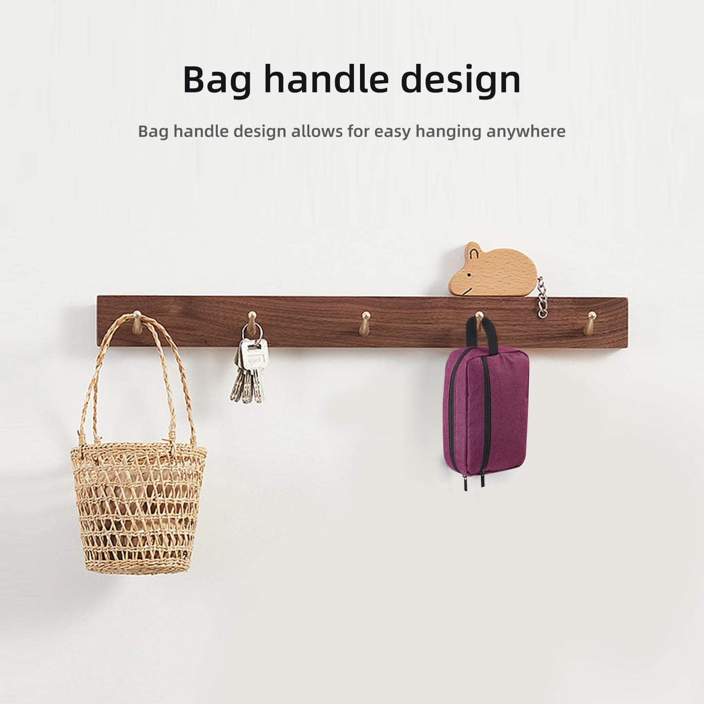 Icramsy Travel Toiletry bag Toiletry bag for women men Hanging Cosmetic bag Travel accessories Gift for Women Men (Deep purple)