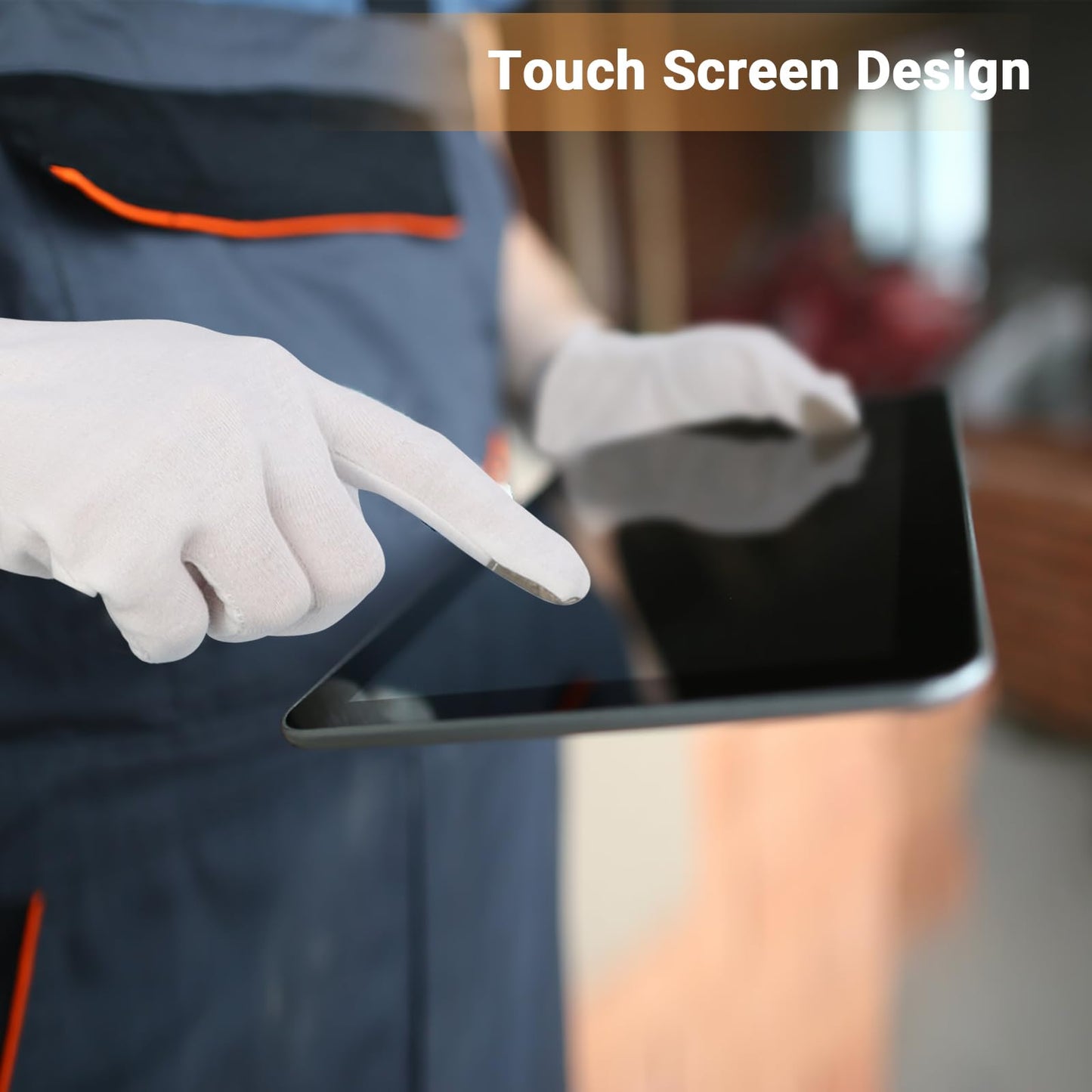 Enpoint Large Touch Screen Gloves, 20 Pairs Archival Gloves Art Handling Gloves Film Gloves Photography Gloves White Work Gloves with Touchscreen Fingers White Cotton Gloves for Art Handling, Jewelry