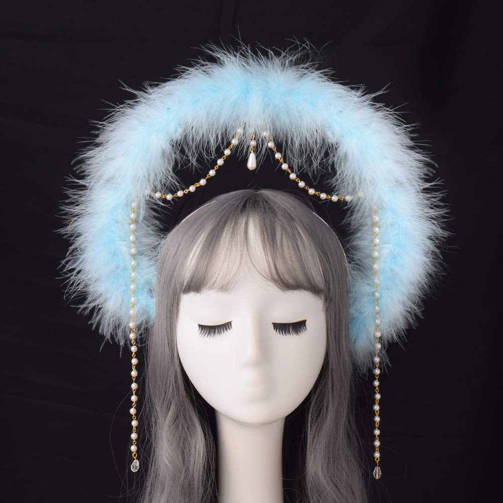 BLESSUME Mary Halo Crown Headband Goddess Headwear Halloween Costume Headpiece Headdress for Cosplay Party (J) Multicoloured