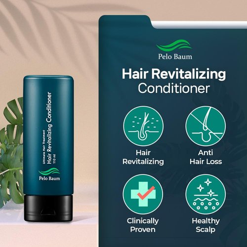 Pelo Baum Hair Revitalizing Conditioner Peptides & Biotin Formula for Thicker, Fuller Looking Hair Nourishing Scalp & Hair Care for Men & Women, 3.71 Fl Oz
