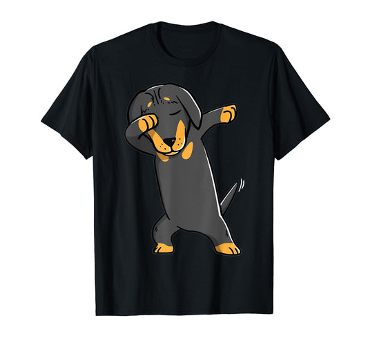 Dabbing Daschund Kids T-Shirt Wiener Dog Costume