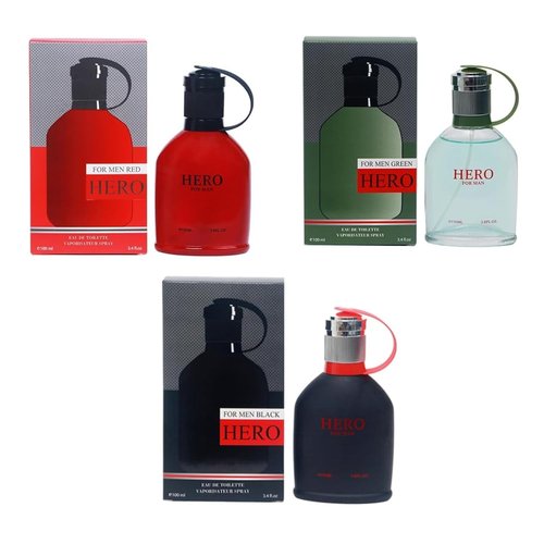 Hero Cologne for Men - Eau De Toilette Set | 3 Masculine Scents in 3.4oz (100ml) Bottles - Perfect Gift