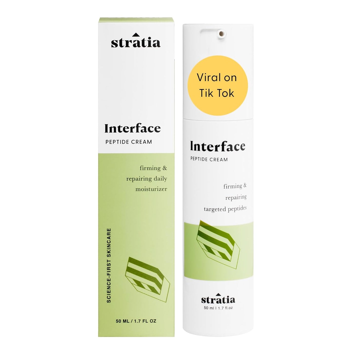 Stratia Interface Daily Moisturizer - Hydrating Peptide Formula for All Skin Types | 1.70 Fl Oz