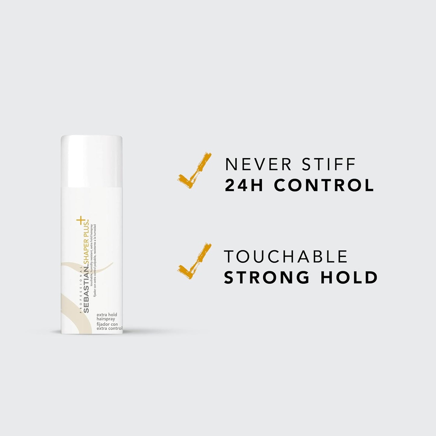 Sebastian Professional Shaper Plus Hairspray - Touchable, Humidity Resistant Extra Hold | 24-Hour Flexible Control
