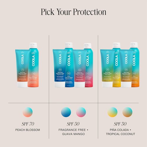 COOLA Organic Sunscreen SPF 50 - Vegan & Gluten-Free Sunblock Spray for Daily Skin Protection