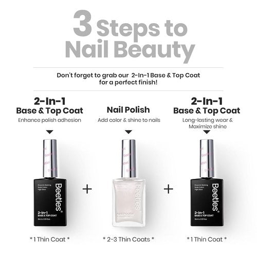 Beetles Pearl Nail Polish - Fast-Drying Natural Nail Concealer & Strengthener for Damaged Nails | 0.51 FL OZ