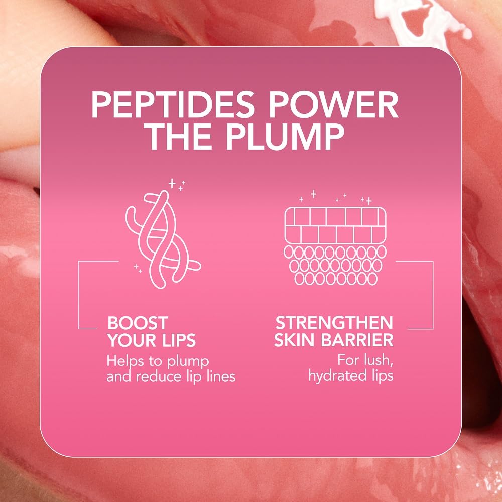 Buxom Plump Shot Peptide-Infused Lip Serum, Lip Plumping Gloss, Formulated with Advanced Peptides, Hyaluronic Acid, Avocado & Jojoba Oil