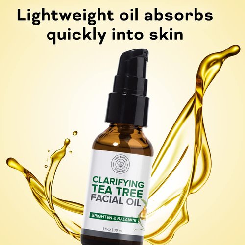 Clarifying Tea Tree Facial Oil - Antioxidant-Rich Acne Treatment for Even Skin Tone | 1 fl oz/30ml