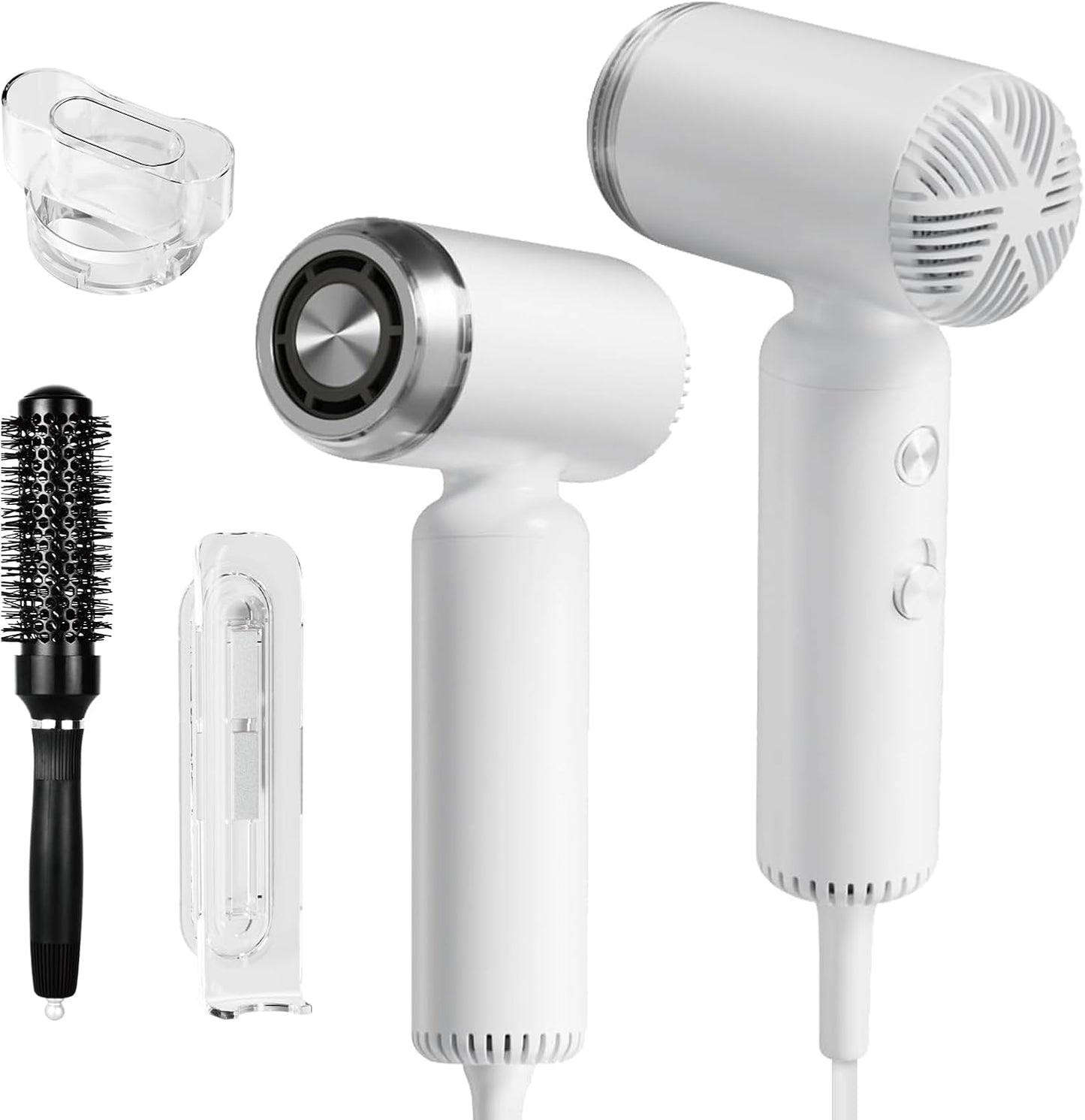 Skiennix High-Speed Ionic Hair Dryer - Portable Super Mini Design with 200 Million Negative Ions | Lightweight White