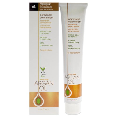One N' Only Permanent Hair Color - Argan Oil Infused Hair Dye for Rich Tones & Gray Coverage - 6S Dark Sand Blonde (3 oz)