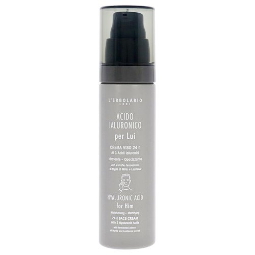 L'Erbolario Hyaluronic Acid Moisturizing Mattifying Face Cream for Men - 1.6 oz Tube