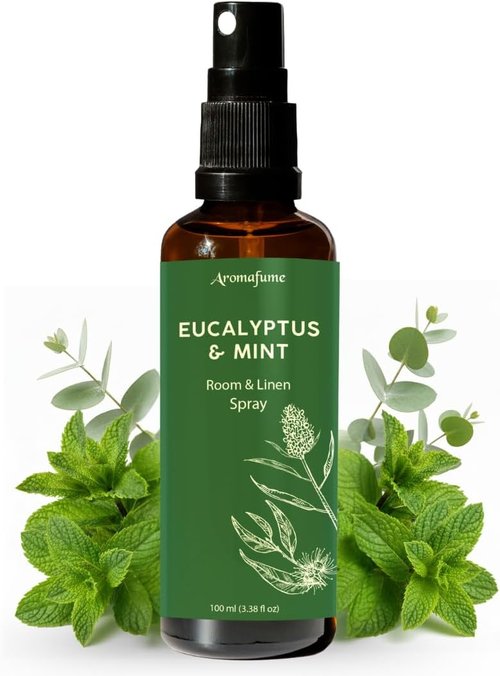 Aromafume Eucalyptus & Mint Room Spray - Aromatherapy Mist for Bedding & Fabrics | 100ml/3.38fl oz