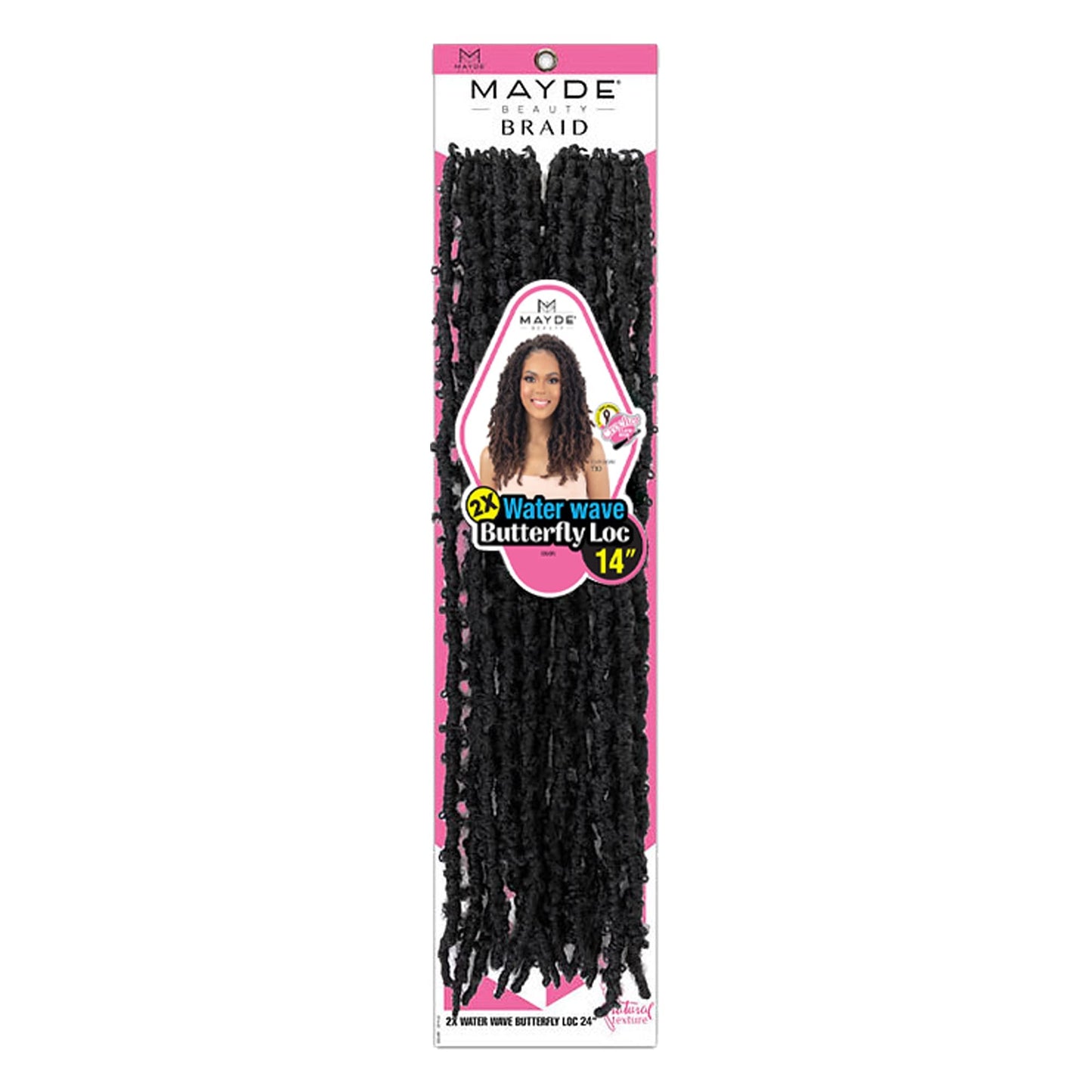 Mayde Beauty Crochet Braid 2X Water Wave Butterfly LOC 14" (3-Pack, T530)