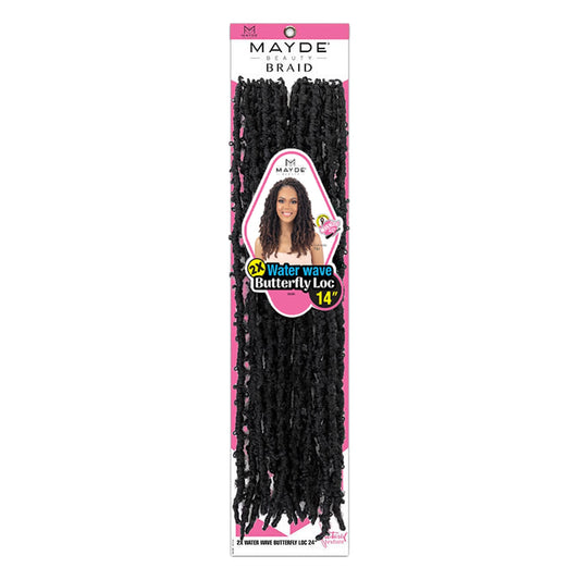 Mayde Beauty Crochet Braid 2X Water Wave Butterfly LOC 14" (3-Pack, T530)