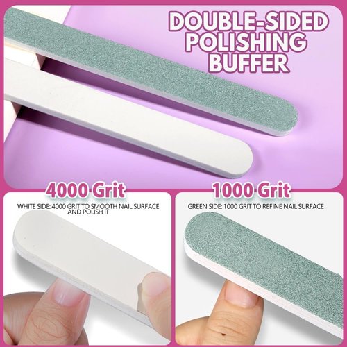 FANDAMEI Nail File Kit - 20PCS Professional Buffers & 7-Way Files for Perfect Manicure | 100/180 Grit