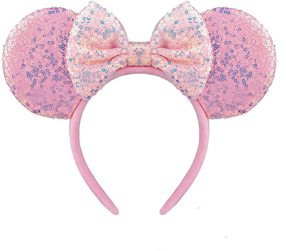 AQOKKA 1 Pcs Mouse Ears Headbands with Bow for Birthday Party, Hair Hoop Party Decoration Cosplay Costume Hair Accessories for Women & Girls