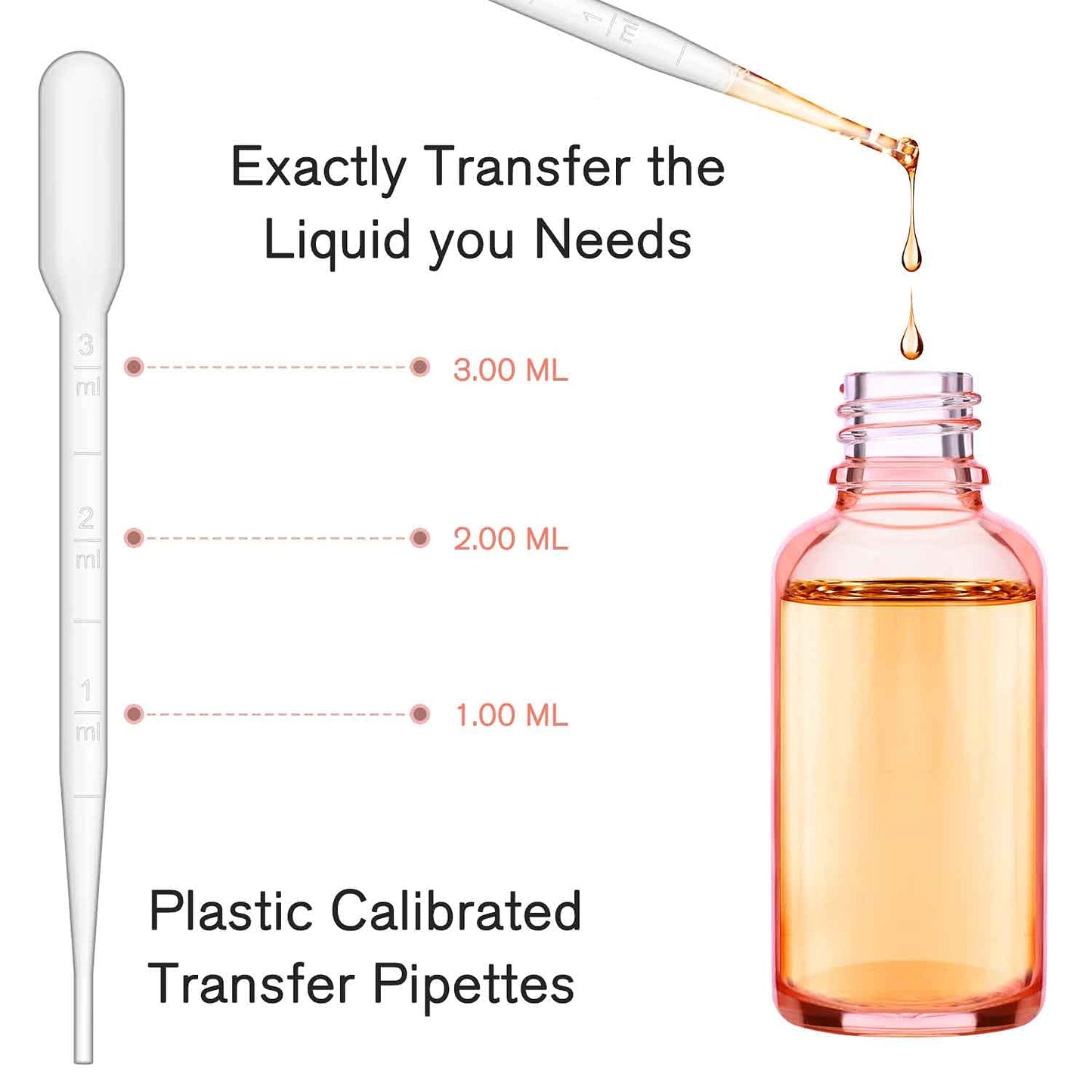 PrettyCare Glass Dropper bottle 2 oz (12 Pack Rose Eye Dropper Bottle 60 ml with Measured Pipettes, Golden Caps, Labels, Funnel) for Essential Oils, Beard Oil, Body Oil