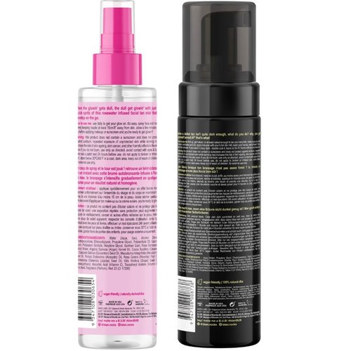 b.tan Dark Self Tan Foam & Face Mist Kit - Sunless Tanning Mousse & Bronzing Spray Bundle, 6.7 Fl Oz