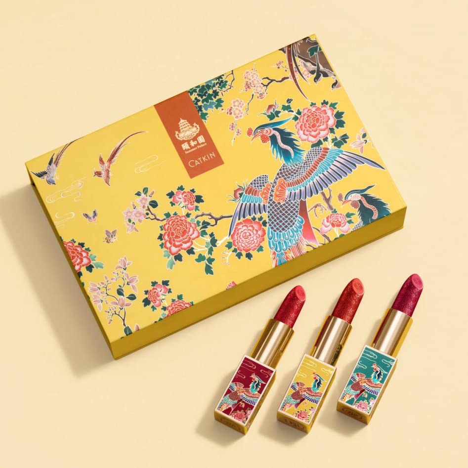 CATKIN Carving Lipstick Set Matte Red Orange Long Lasting Moisturizing Lip Stick Makeup Gift (SUMMER PALACE)