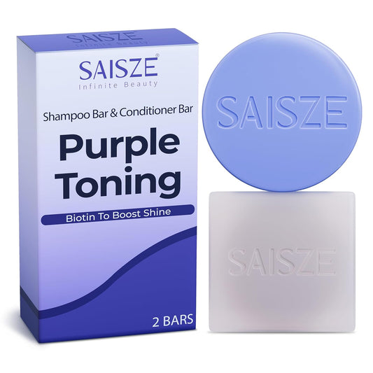 Skiennix Purple Toning Shampoo & Conditioner Bar - Ideal for Blonde, Silver, & Highlighted Hair