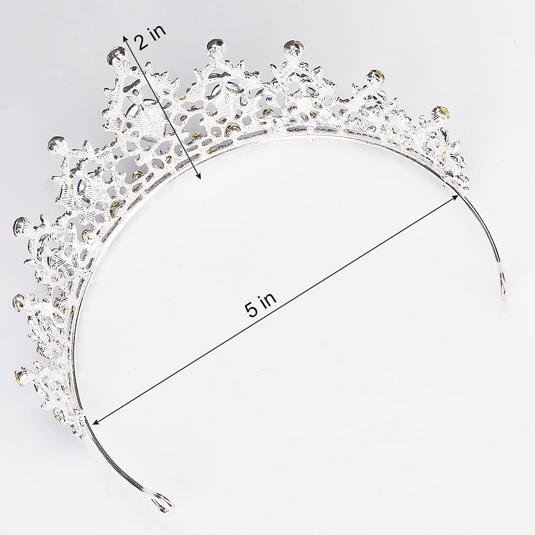 Didder Bridal Queen Tiara, AB Rhinestones Wedding Tiara for Women Silver Princess Crown for Girls Crystal Tiaras and Crowns for Women Tiaras for Girls Hair Accessories for Birthday Prom Costume Gift