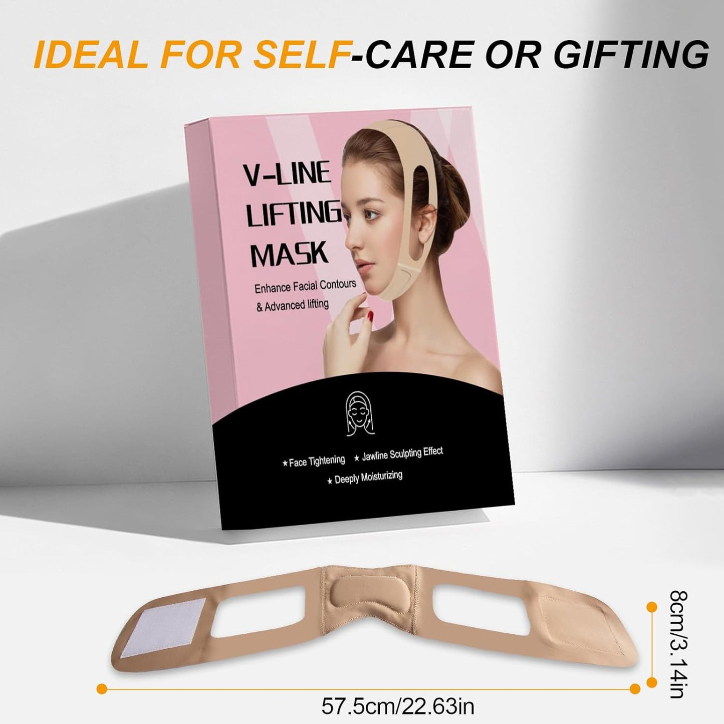 V Line Lifting Mask - Ear-Friendly Design & Chin Strap for Double Chin Support | Reusable U-Shaped Face Slimming Strap