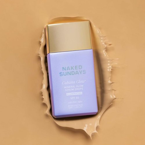 Naked Sundays CabanaGlow Tinted Sunscreen Serum SPF 50 - Hydrating & Brightening Daily Face Protection