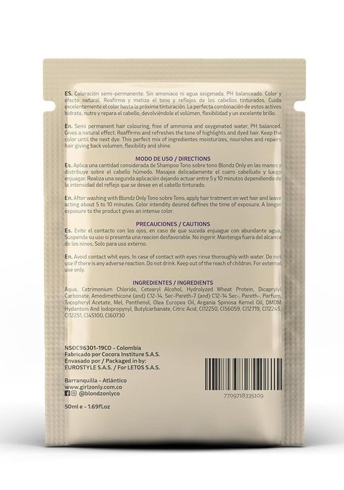 Rubio Marfil Purple Conditioner Treatment Mask - Argan Oil Perfect Blonde Toner | Pack of 2 Sachets (3.38 Fl Oz)