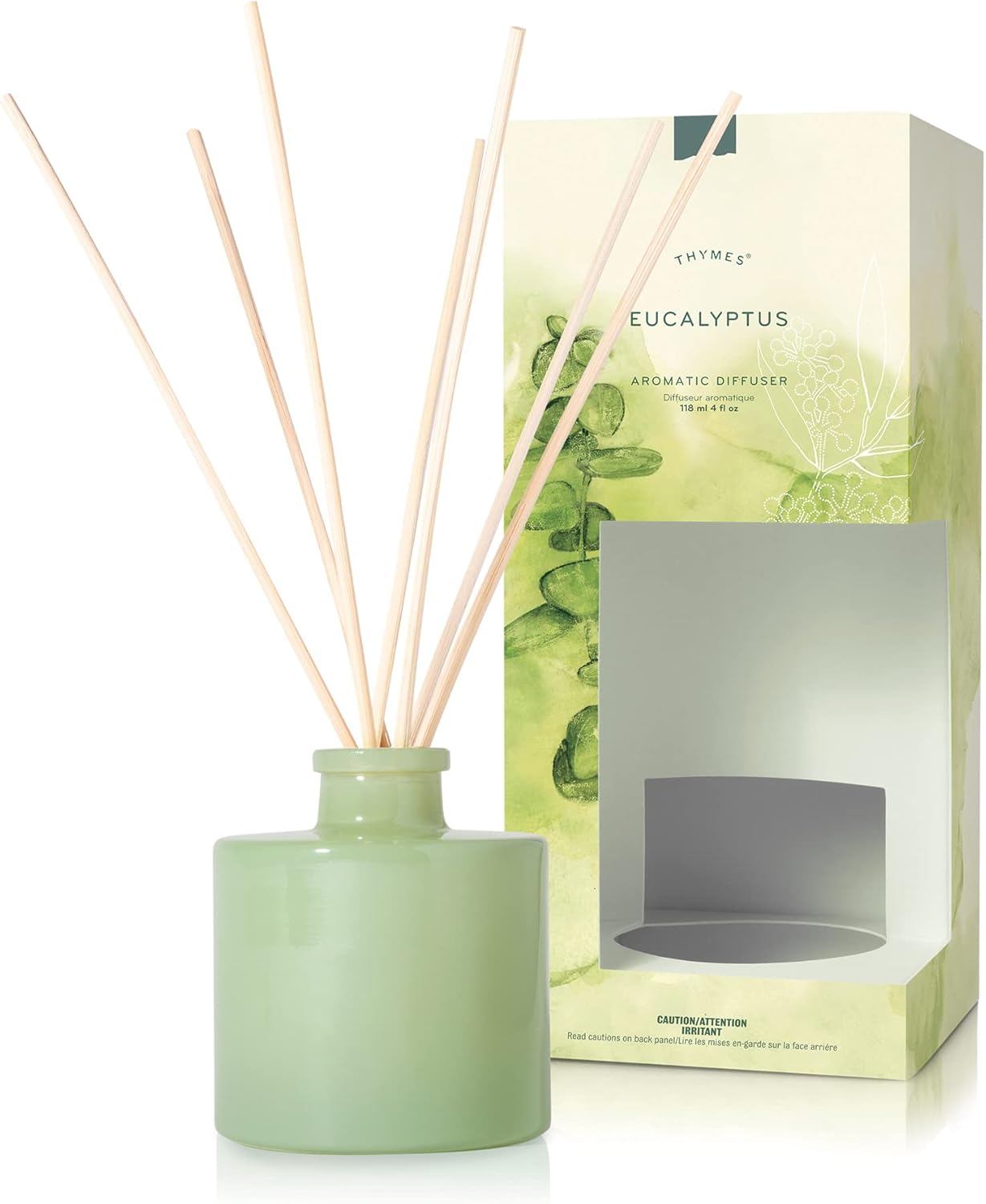Thymes Eucalyptus Petite Diffuser - 4 Fl Oz | Refreshing Aromatherapy Experience
