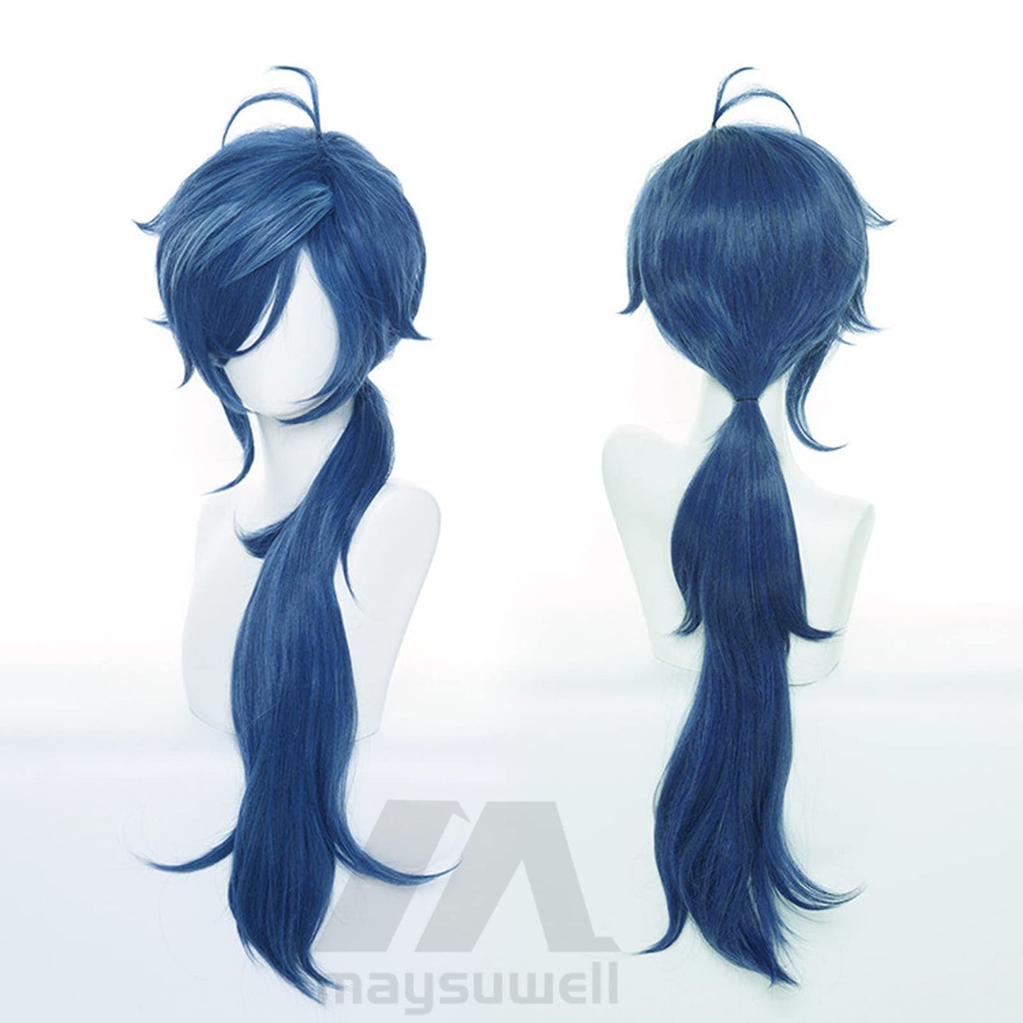 Anime Wig Genshin Impact Cosplay Wig Kaeya Long blue hair with Free Wig Cap for Comic Con, Cosplay show, Halloween