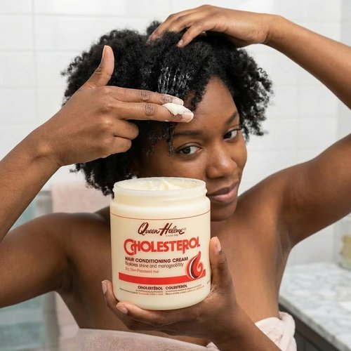Queen Helene Cholesterol Hair Conditioning Cream - Deep Repair Treatment for Dry, Damaged Hair | 15 oz Jar