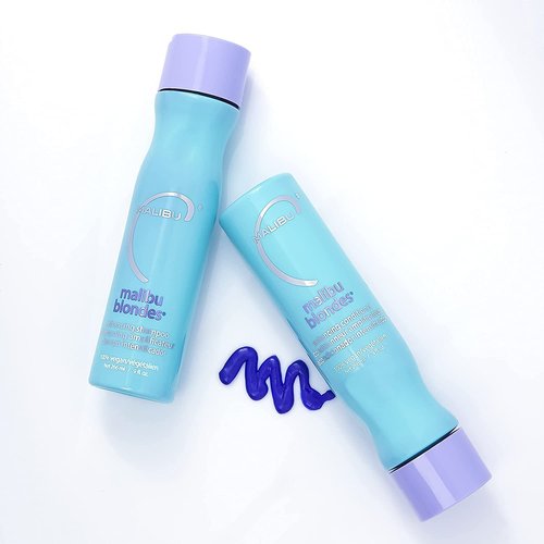 Malibu C Blondes Enhancing Shampoo & Conditioner Set - Moisturizing Purple Formula for Blonde Hair | 9 oz