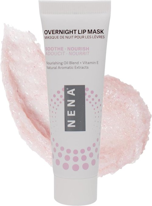 NENA Skincare Overnight Lip Mask - Deeply Hydrating Formula with Natural Minerals & Nourishing Oils - 0.5 oz.